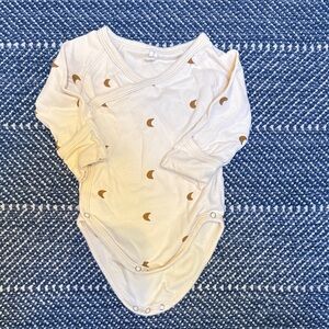Quincy Mae Cream Baby Onesie with Moon Print